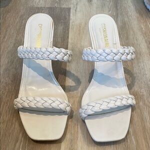 Women's White Braided Sandals